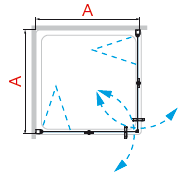 Fold & Swing Shower Door Diagram