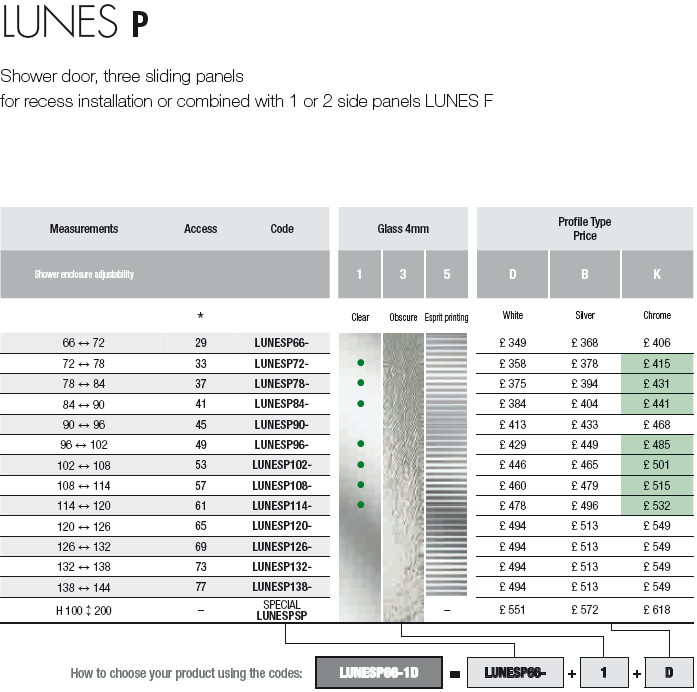 Novellini Lunes P specification