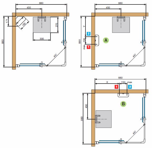 Novellini Kuadra A90 Steam Cubicle Dimensions2 Novellini Kuadra A90 Steam Cubicle Dimensions2