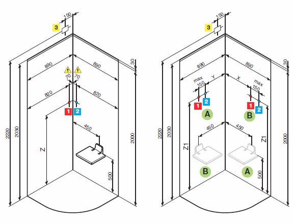 Novellini Kuadra R90 Steam Cubicle Dimensions2 Novellini Kuadra R90 Steam Cubicle Dimensions2