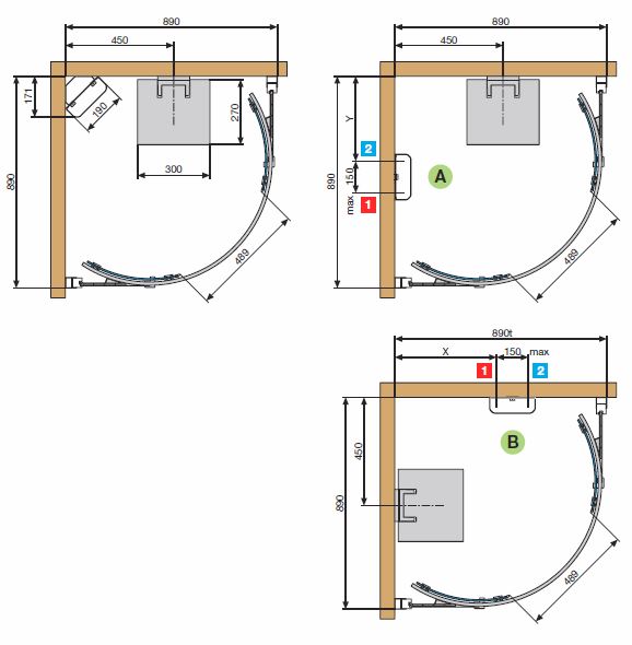 Novellini Kuadra R90 Steam Cubicle Dimensions Novellini Kuadra R90 Steam Cubicle Dimensions