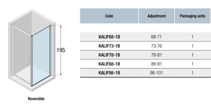 Novellini Kali F Side Panel Shower Screen KALIF Spec Novellini Kali F Side Panel Shower Screen KALIF Spec