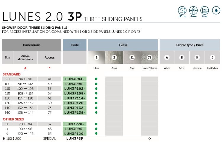 Novellini Lunes 2.0 3P LUNA3P Spec