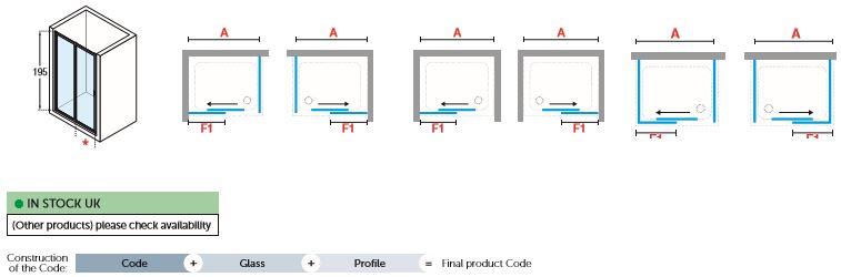 Novellini Lunes 2P LUNA2P 2 part Slider Spec2