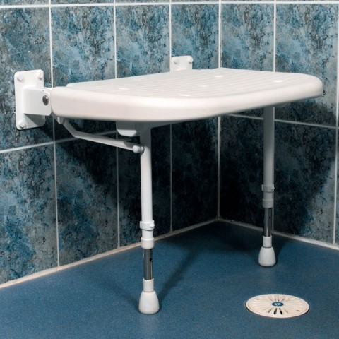 AKW 4000 Series Extra Wide Fold Up Shower Seat. White, No Cushion 
