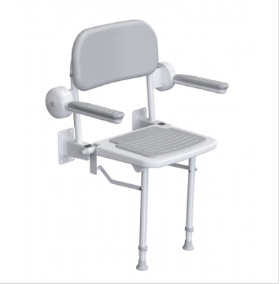 AKW 1000 Series compact fold up seat with pad - Grey