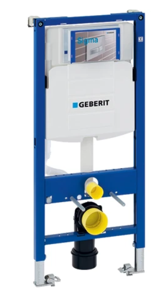 Geberit Duofix Frame for Wall-hung WC, 112cm, with Stigma Concealed Cistern 120mm, Wall Anchoring & Connection bend (1120mm) 