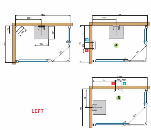 Left Hand Unit Dimensions