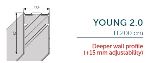 15mm Adjustable Young Shower screen profile P05YS