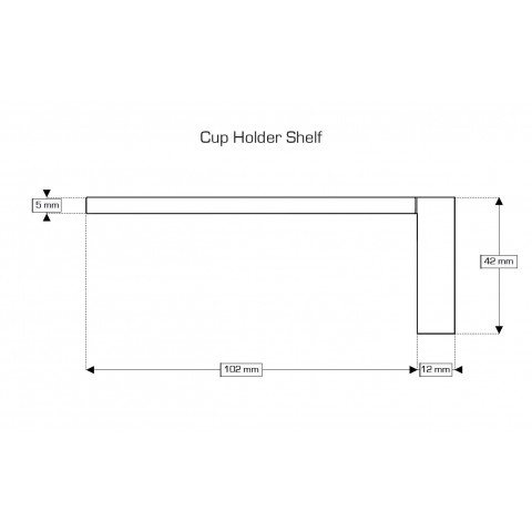 AKW - ONYX - ACCESSORIES - Glass Tumbler & Acrylic Shelf in Chrome (133 x 42 x 100mm) Technical drawing #1
