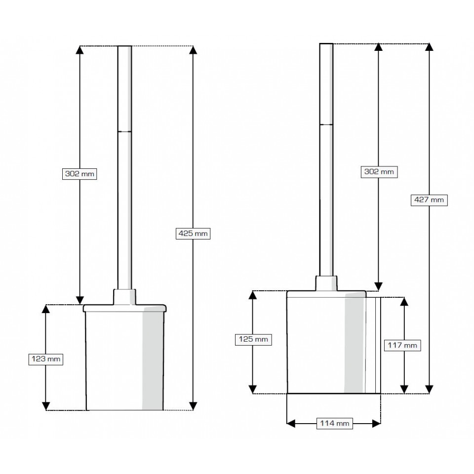 AKW - ONYX - ACCESSORIES - Toilet Brush Technical Drawing #2