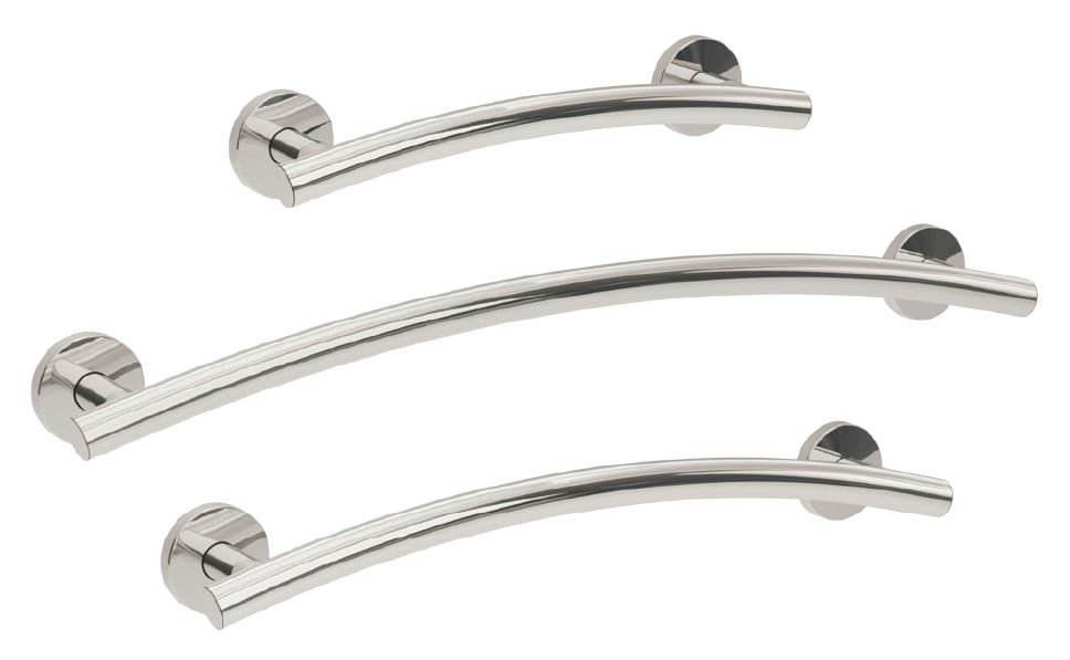 Bathex Yardley 300mm 450mm 600mm Arch Grab Rail with Finish Options (Stainless Steel 25mm)