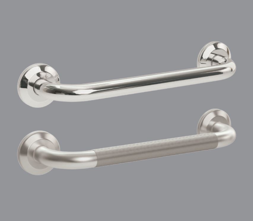 Bathex Grab Rail with Ribbed Grip (35mm Stainless Steel)