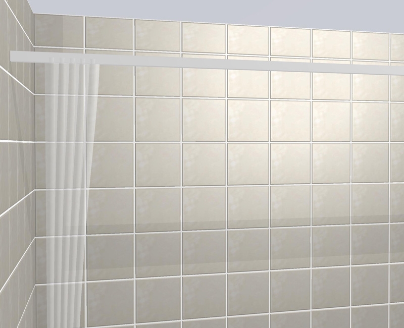 Contour Showers White Curtain Rail straight