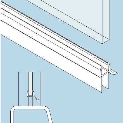 Novellini - Accessories - Lower Horizontal Seal for 6mm (Vinyl / Tiled) R55SPBOA01-TR
