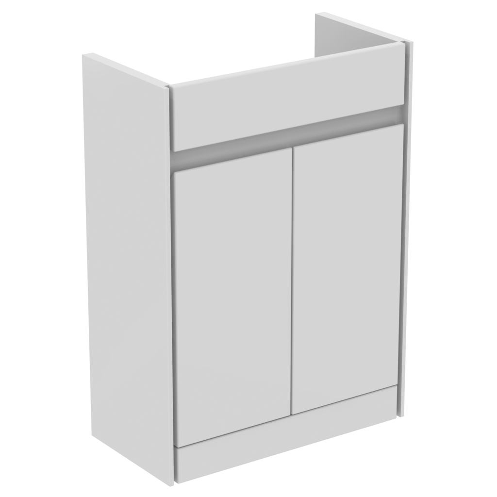 Ideal Standard Connect Air, Floor Standing Semi Countertop Unit Only; 2 Doors; 600mm Wide; Gloss White / Matt White