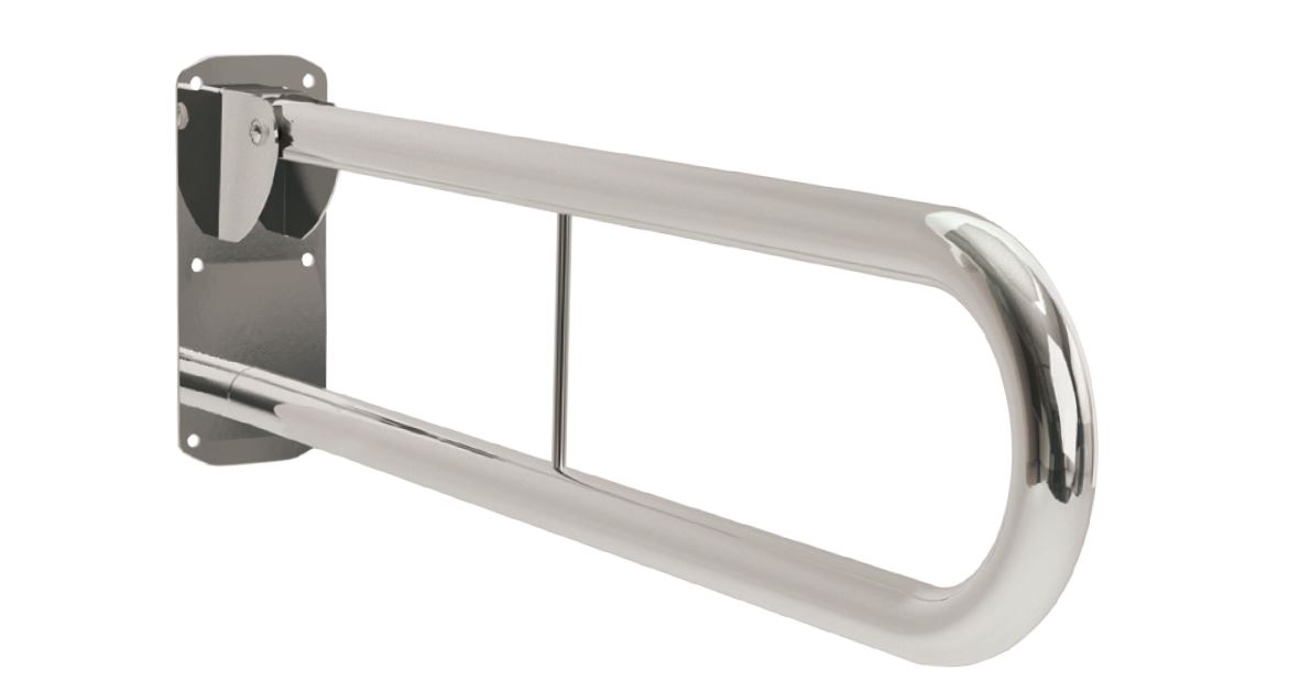 Bathex Friction Double Arm Hinged Support Rail 760mm (Stainless Steel 35mm) 