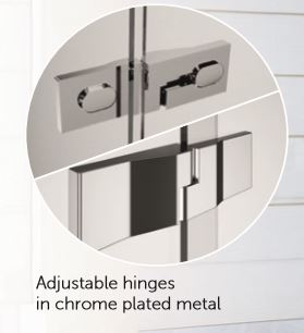 Novellini Gala R Quadrant Shower Enclosure, 2 Hinged Doors + 2 Fixed Panels - Image 4