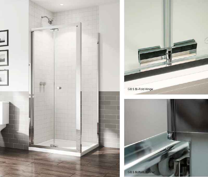 Coram - GB5 - Bi-Fold Shower Door, Height 1800mm