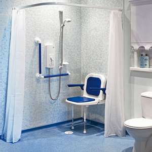 AKW - Individual White Shower Curtain (W: 1800 x Drop: 2000mm)
