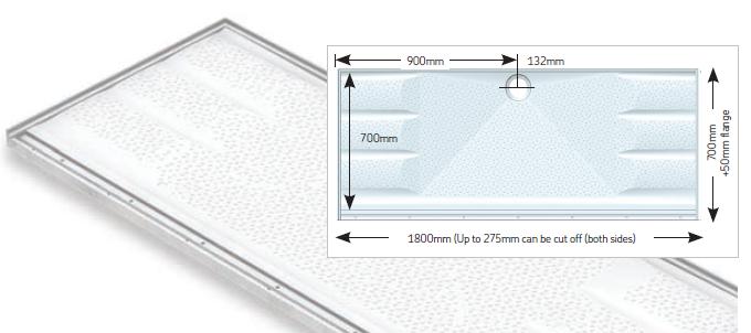 AKW Mullen Cut-to-length 1800 x 700mm Shower Tray