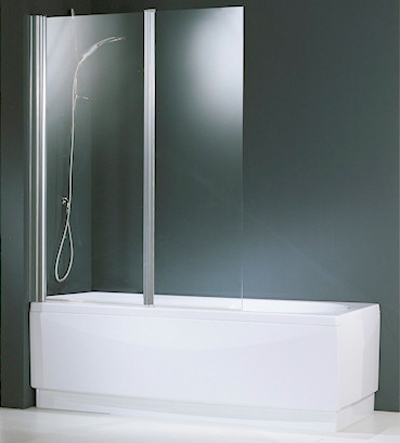 Novellini - Aurora 2 - Two Section Bath Screen, Two Hinged - Reversible