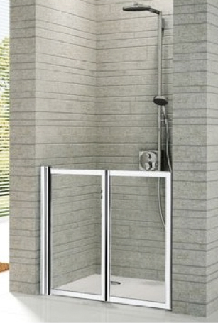 Novellini - Free 2 P Shower Screen Low Version - Folding Door in Recess
