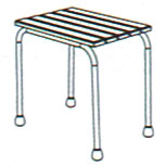 AKW - Seat / Stool Wooden Slatted (Stainless Steel) Technical Drawing