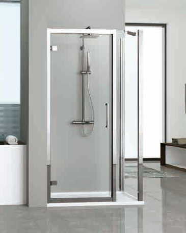 Novellini Kuadra G+1F Pivot Door with Fixed Panel Option