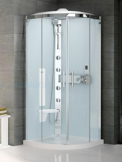 Novellini - Glax 2 A90x70 - Offset Corner Entry Shower Cubicle