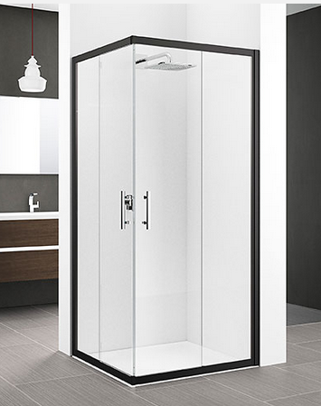 Novellini - Zephyros A - Corner Entry Shower Enclosure (2x Sliding Shower Doors + 2x Two Fixed Panels)