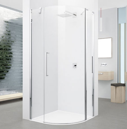 Novellini Young 2.0 R1 Quadrant Shower Enclosure, 1 Pivot Door & 2 Fixed Panels