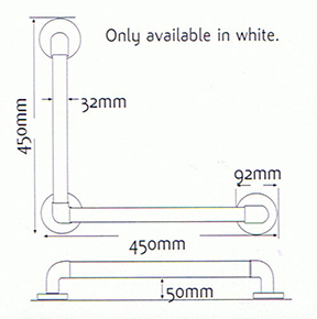 impey Insulated angular grab rail 450 X 450mm