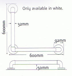 impey Insulated angular grab rail 600 X 600mm