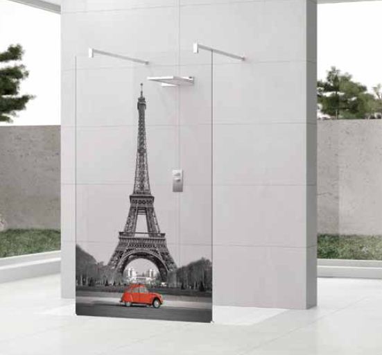 Novellini Kuadra H3 In Art Shower Screen Fixed