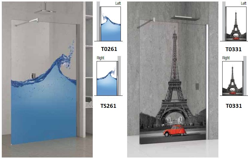 Novellini Kuadra Walk 3 In Art Shower Screen Fixed - Image 13