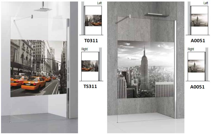 Novellini Kuadra Walk 3 In Art Shower Screen Fixed - Image 11
