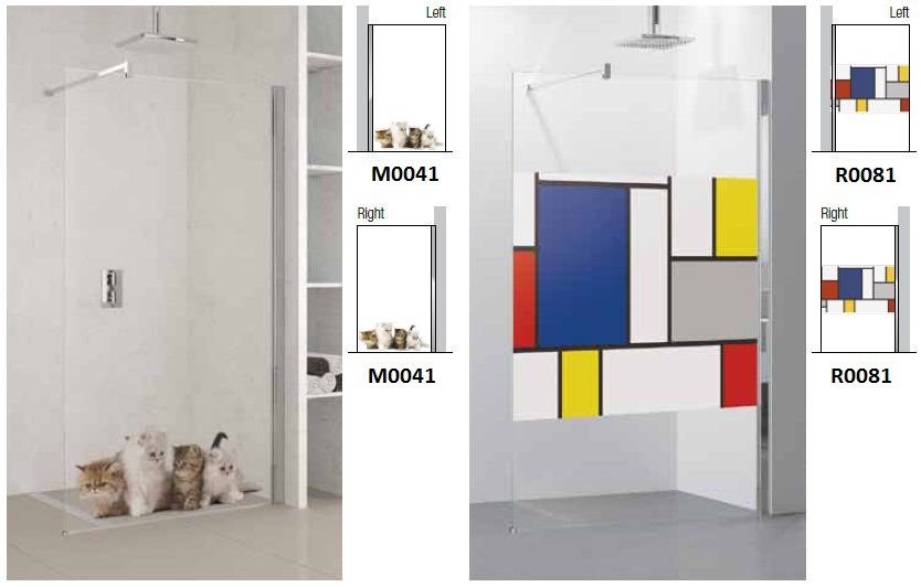 Novellini Kuadra Walk 6 In Art Shower Screen Fixed - Image 4