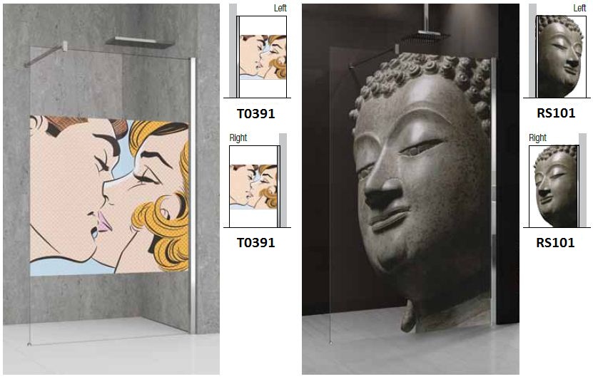 Novellini Kuadra H + H In Art Shower Screen Fixed - Image 3