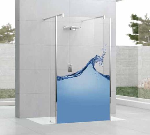 Novellini Kuadra Walk 6 In Art Shower Screen Fixed