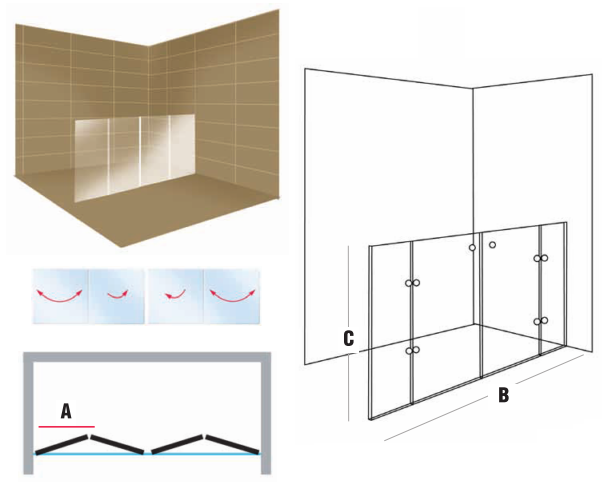 FC Freespace - In-line Bi-fold Reduced Height - 6mm Glass