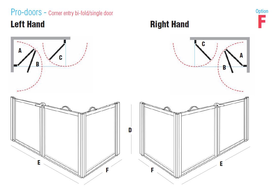 FC Option F - Corner entry bi-fold/single door