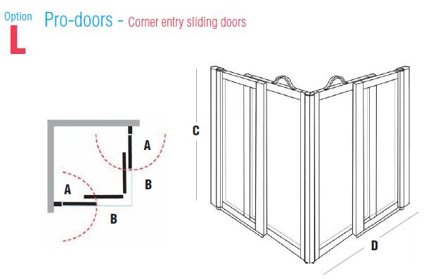 FC Option L - Corner entry sliding doors