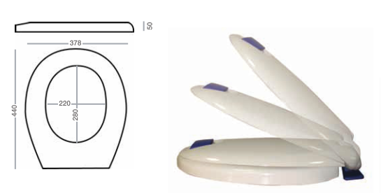 N&C - Ultimate - Toilet Seat & Cover with Retaining Buffers, Soft-Close (Non-Returnable)