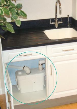 SaniFlo - SANIVITE + Water Pump; 4 Inlets G62 (For Sinks, Basins, Baths, Washing Machines, Dishwashers)