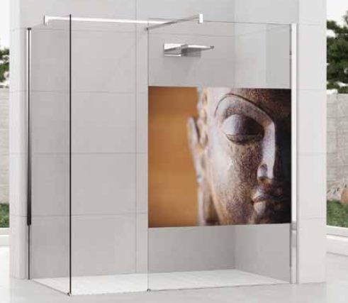 Novellini Kuadra H + H In Art Shower Screen Fixed