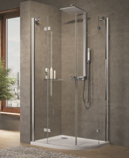 Novellini - BRERA R - Quadrant Shower Enclosure (Hinged Door + 2 Fixed Panels)