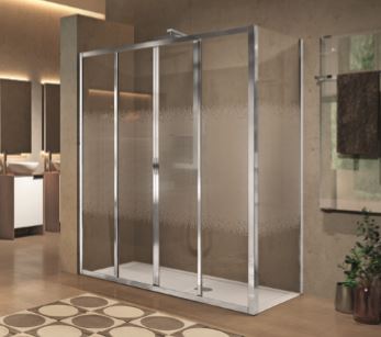 Novellini - Lunes 2.0 2A - Four Section Shower Enclosure, 2 Sliding + 2 Fixed Section