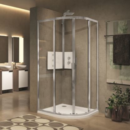 Novellini - Lunes 2.0 R - Quadrant Shower Enclosure, 2 Sliding + 2 Fixed Sections