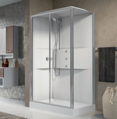 Novellini - MEDIA 2.0 2P120X80 - Multifunction Shower Cubicle - Sliding Door & Side Panel (120x80cm, Options)